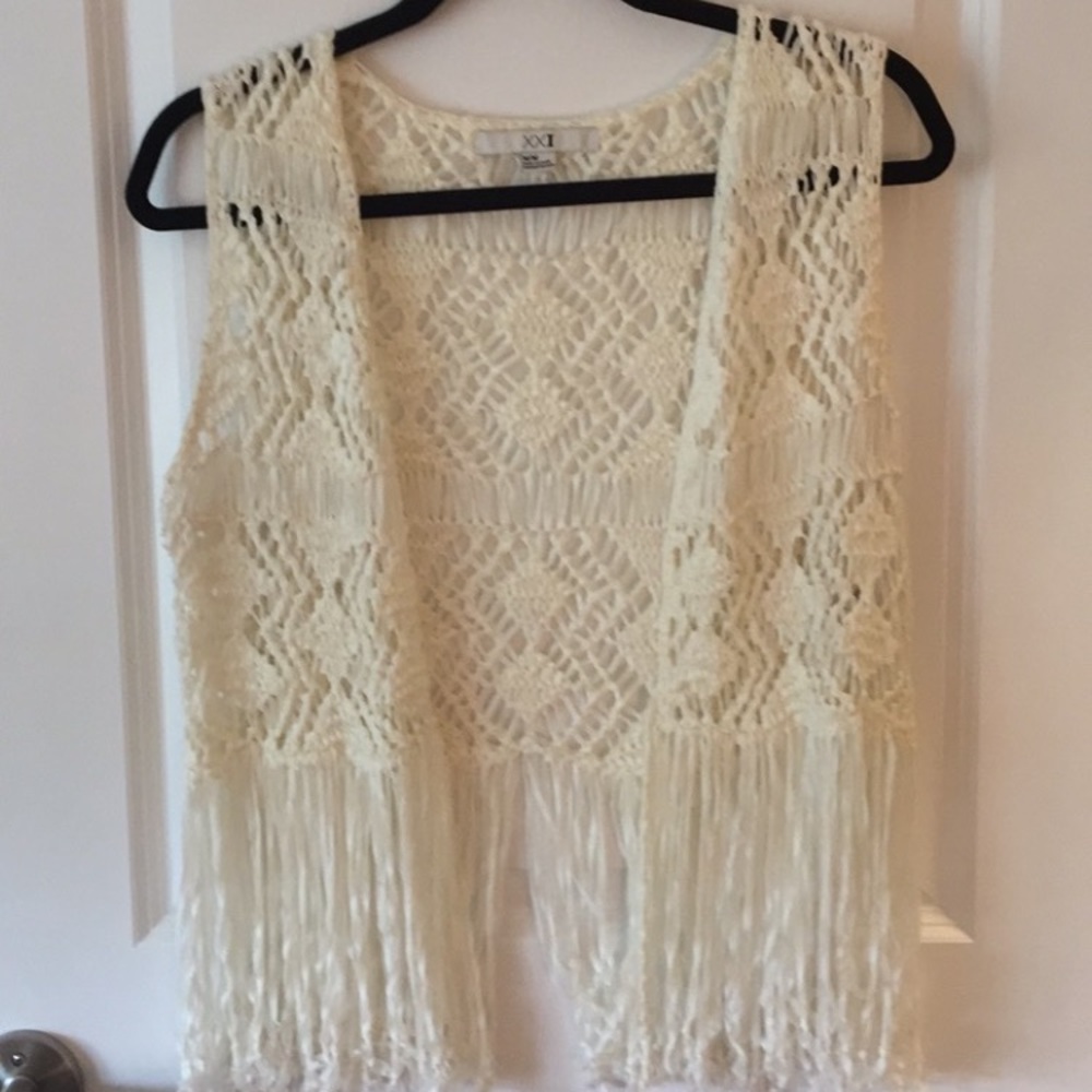 Forever 21 Crotchet Fringe Vest